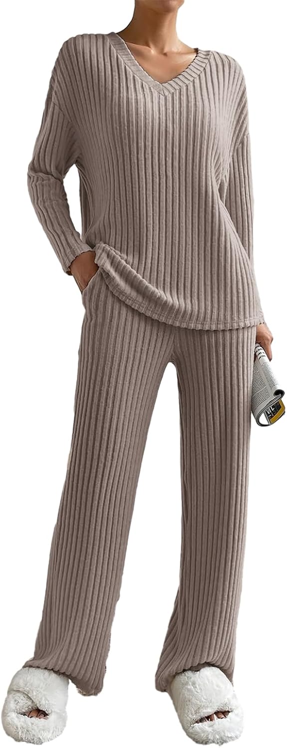 SotRong Ribbed Lounge Wear Sets for Women Uk 2 Pieces Co Ord Sets Tracksuit Full...