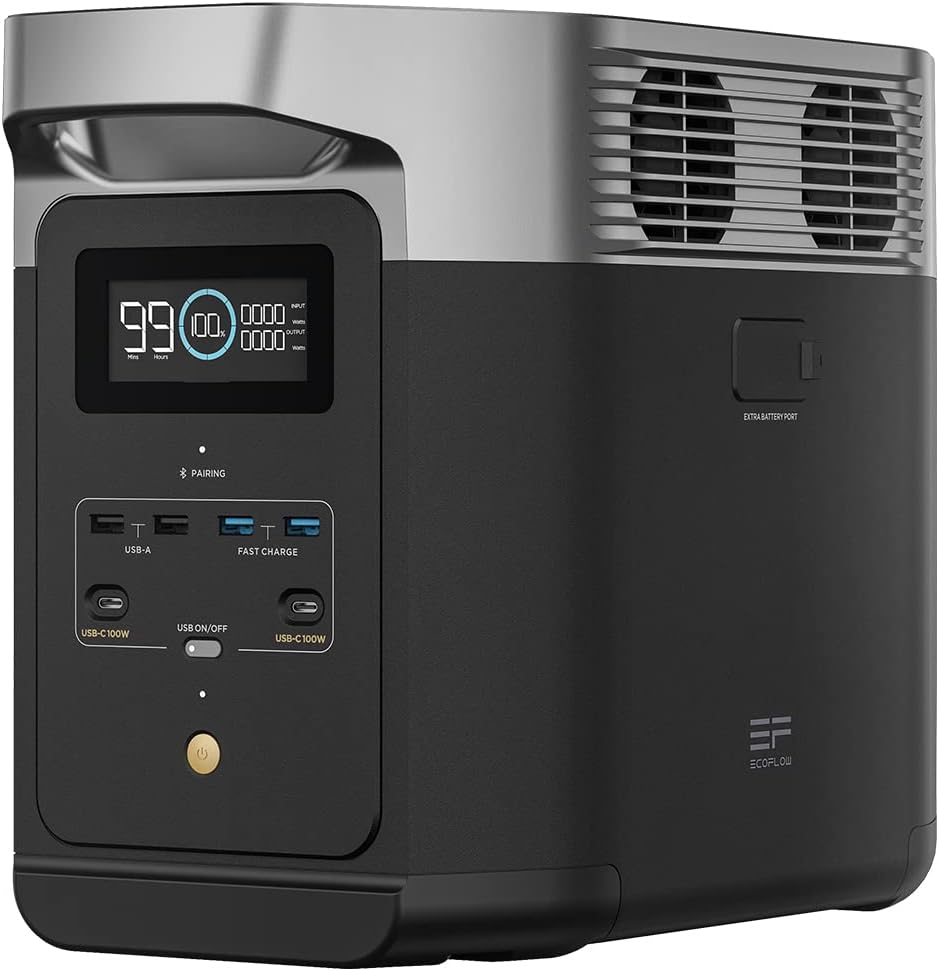 EcoFlow DELTA 2 Portable Power Station with 1-3kWh Expandable Capacity, LFP Batt...