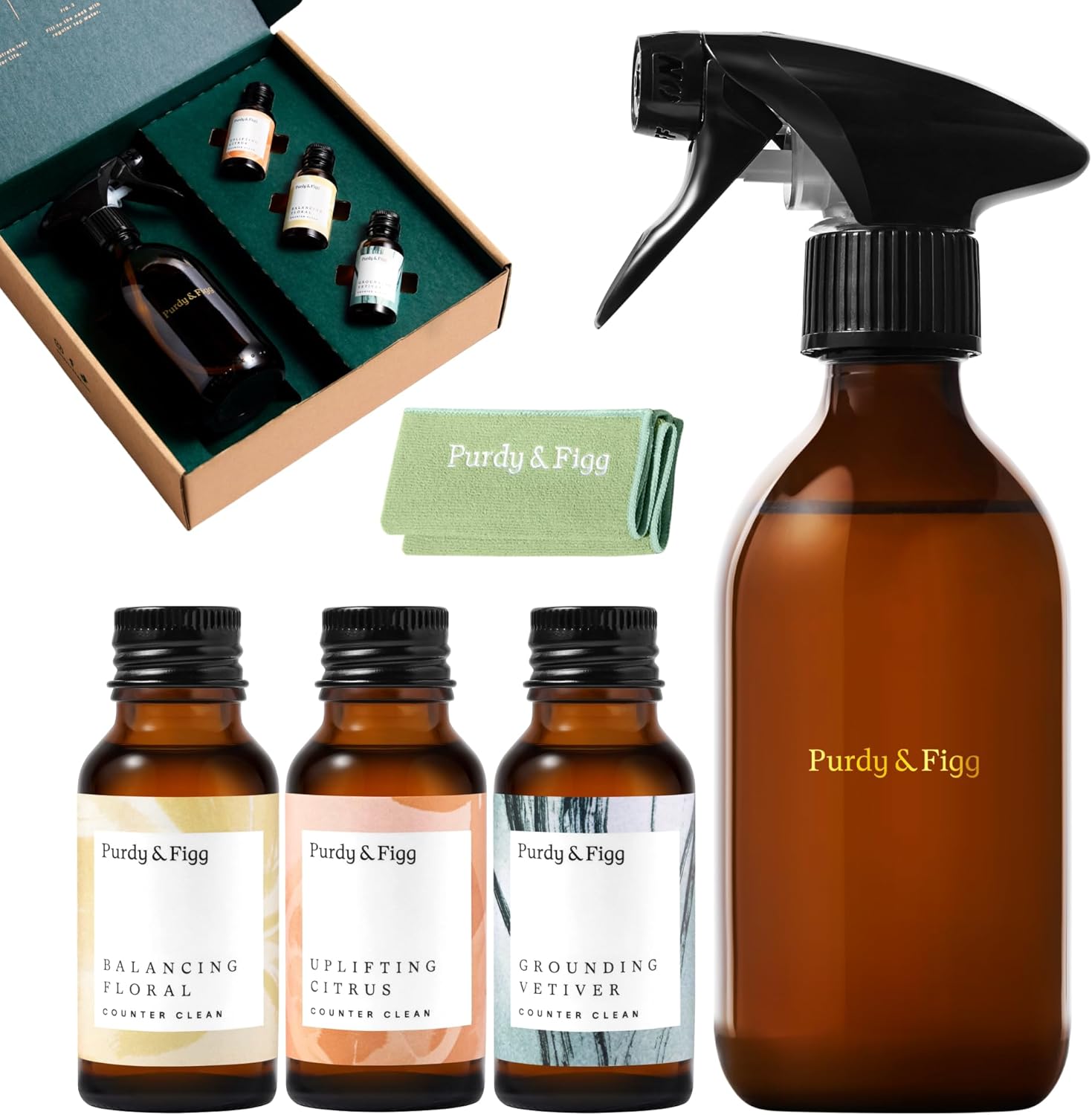 Purdy & Figg | Counter Clean Mixed Starter Kit | All Natural Gentle Non Toxic Or...