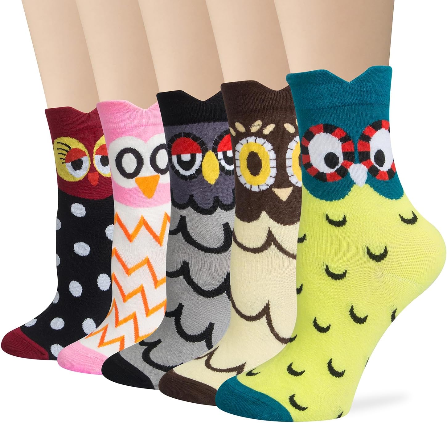 Chalier Cozy 5 Pairs Women Socks Funny Cute Animal Ladies Socks Cat Dog Socks Gi...