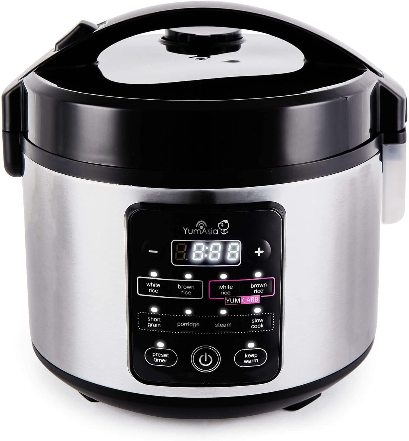 Yum Asia Kumo YumCarb Rice Cooker with Ceramic Bowl and Advanced Fuzzy Logic, (5...