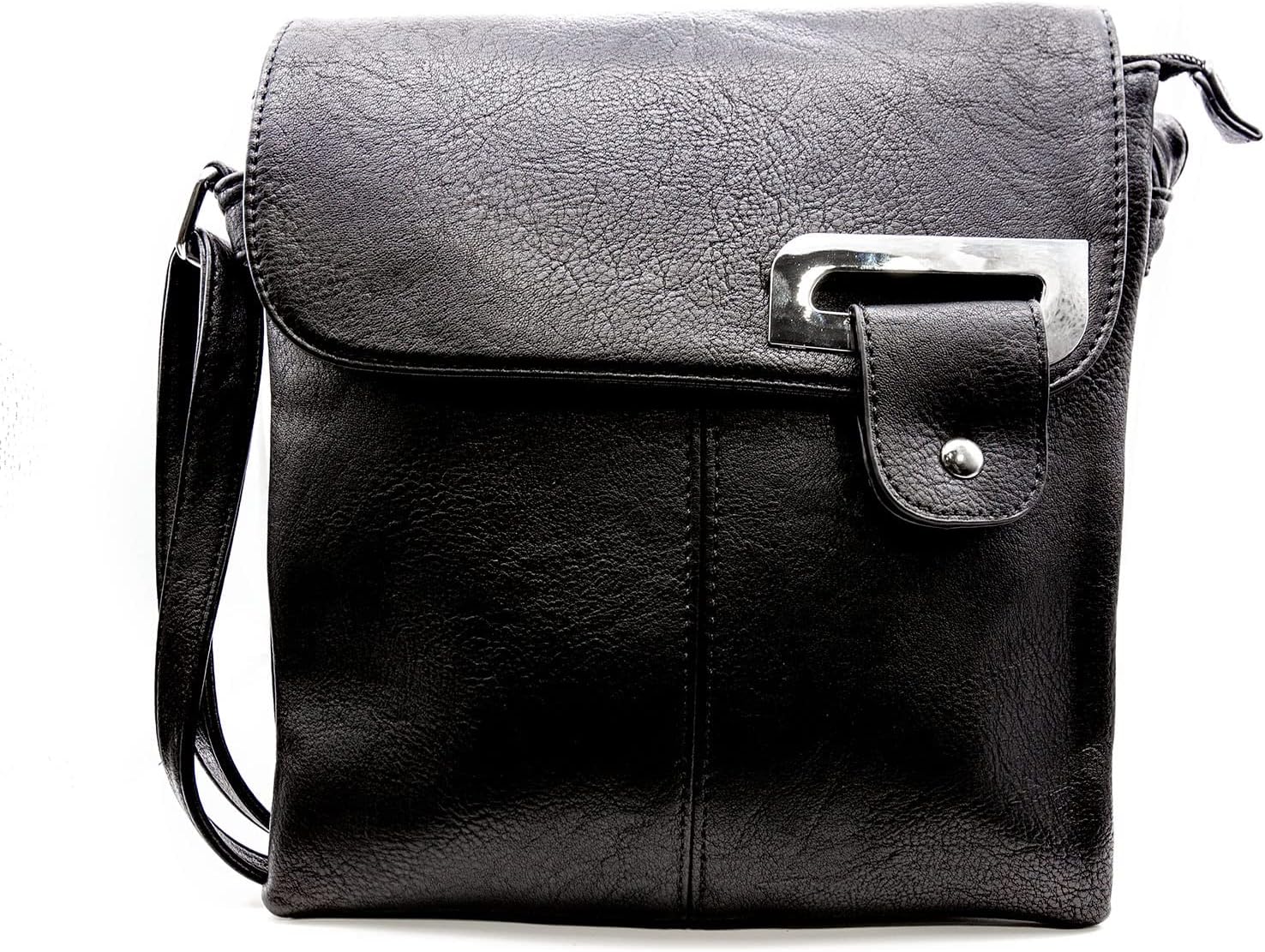 Woodland Leathers Women's Cross Body Shoulder Messenger Bag, Multiple Slip and Z...