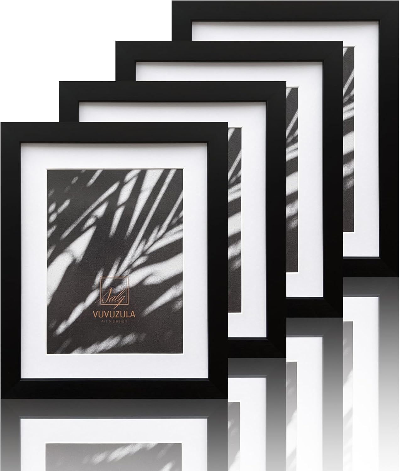 VUVUZULA 10x8 Real Glass Black Picture Frames Photo Frame 8x10 Inch Frame Set of...