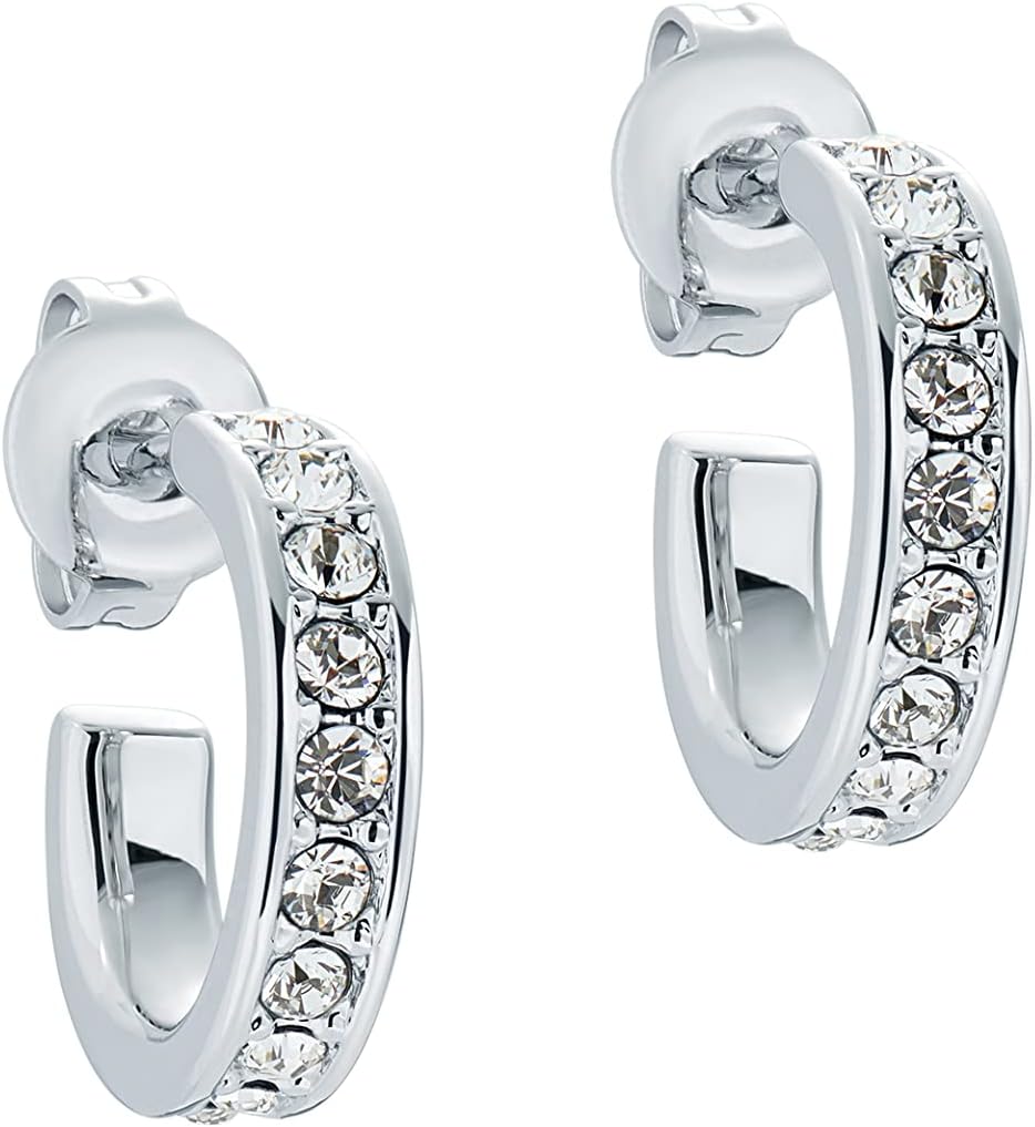 Ted Baker Seenita Mini Crystal Huggie Hoop Earrings For Women Silver Tone
