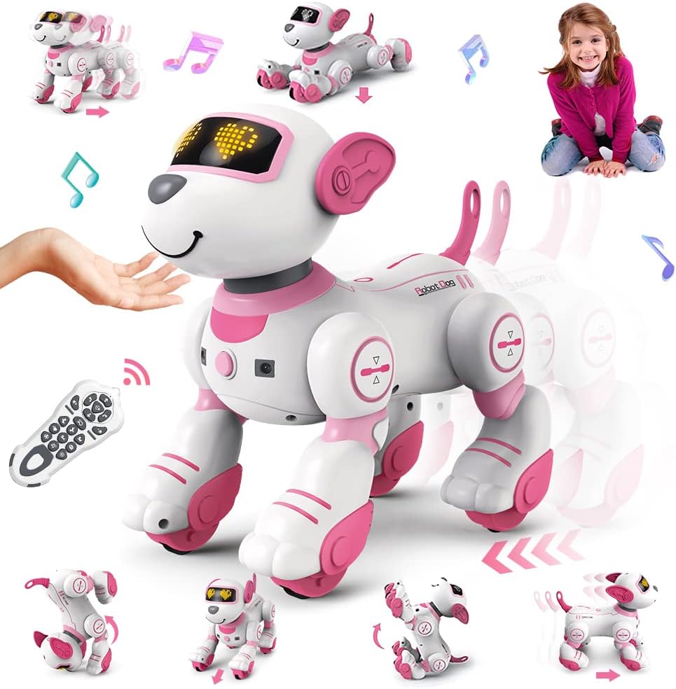 VATOS Remote Control Robot Dog Toy for Kids - Interactive Touch & Follow 17 Func...