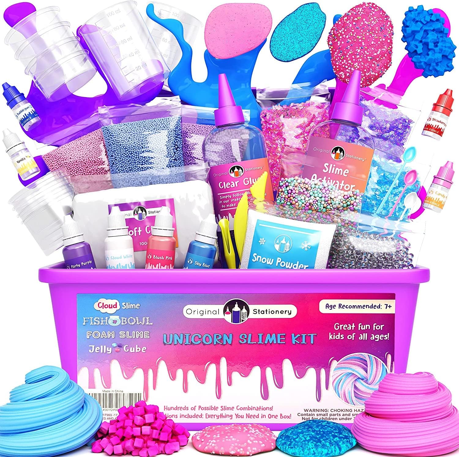 Original Stationery Unicorn Slime Kit, Create Unicorn Slime for Girls and Glow i...