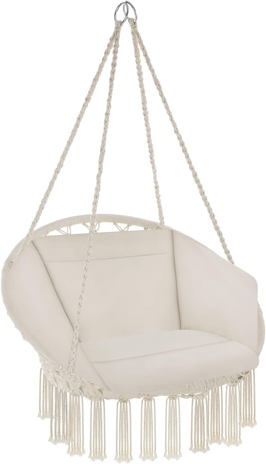 tectake® Hanging Egg Chair with Cushion, Suitable for Indoor Bedroom Decor, as a...