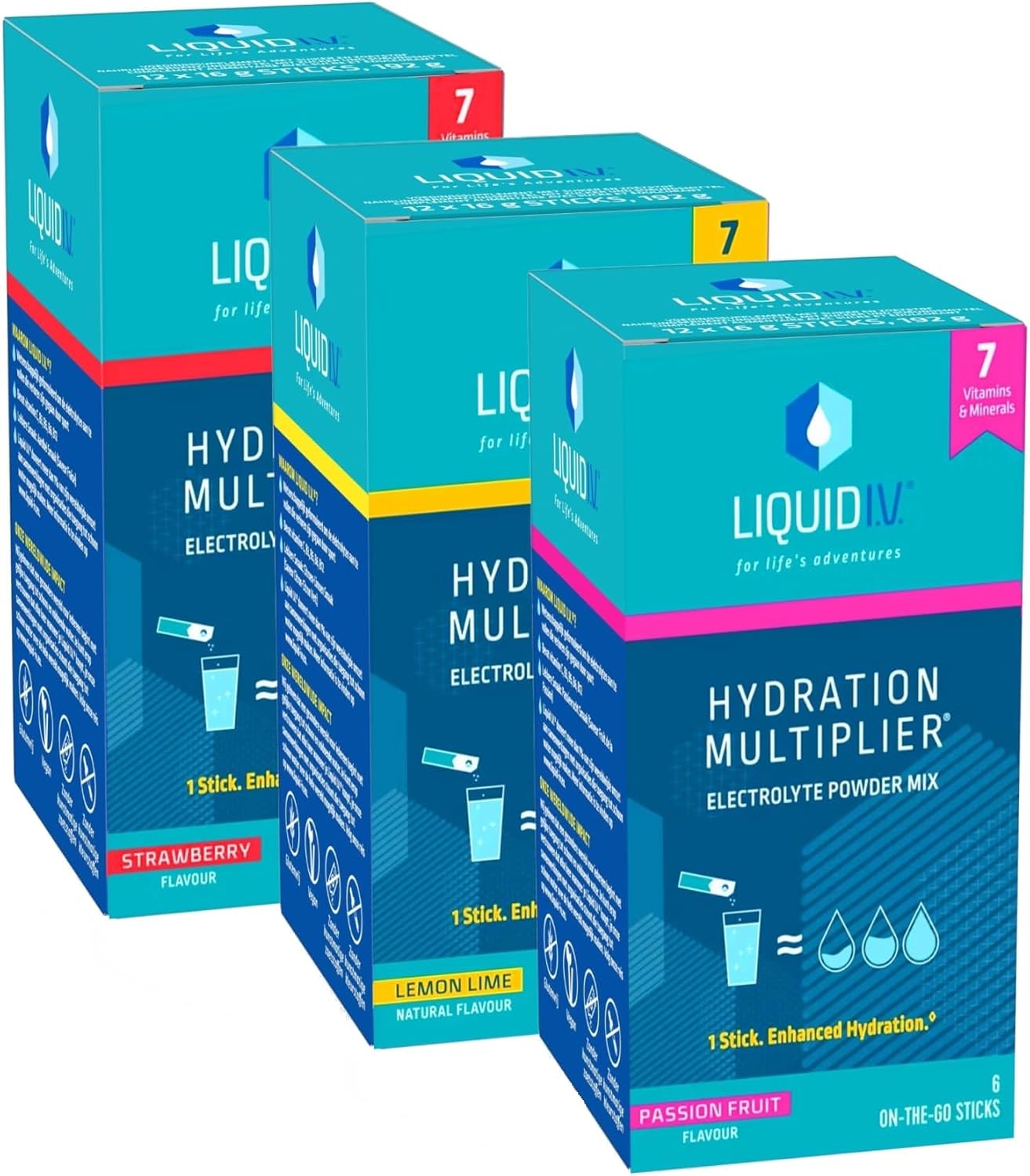 Liquid I.V. Electrolyte Powder Mix Bundle 3 x 6 sachets | Lemon Lime 6 Sticks +...