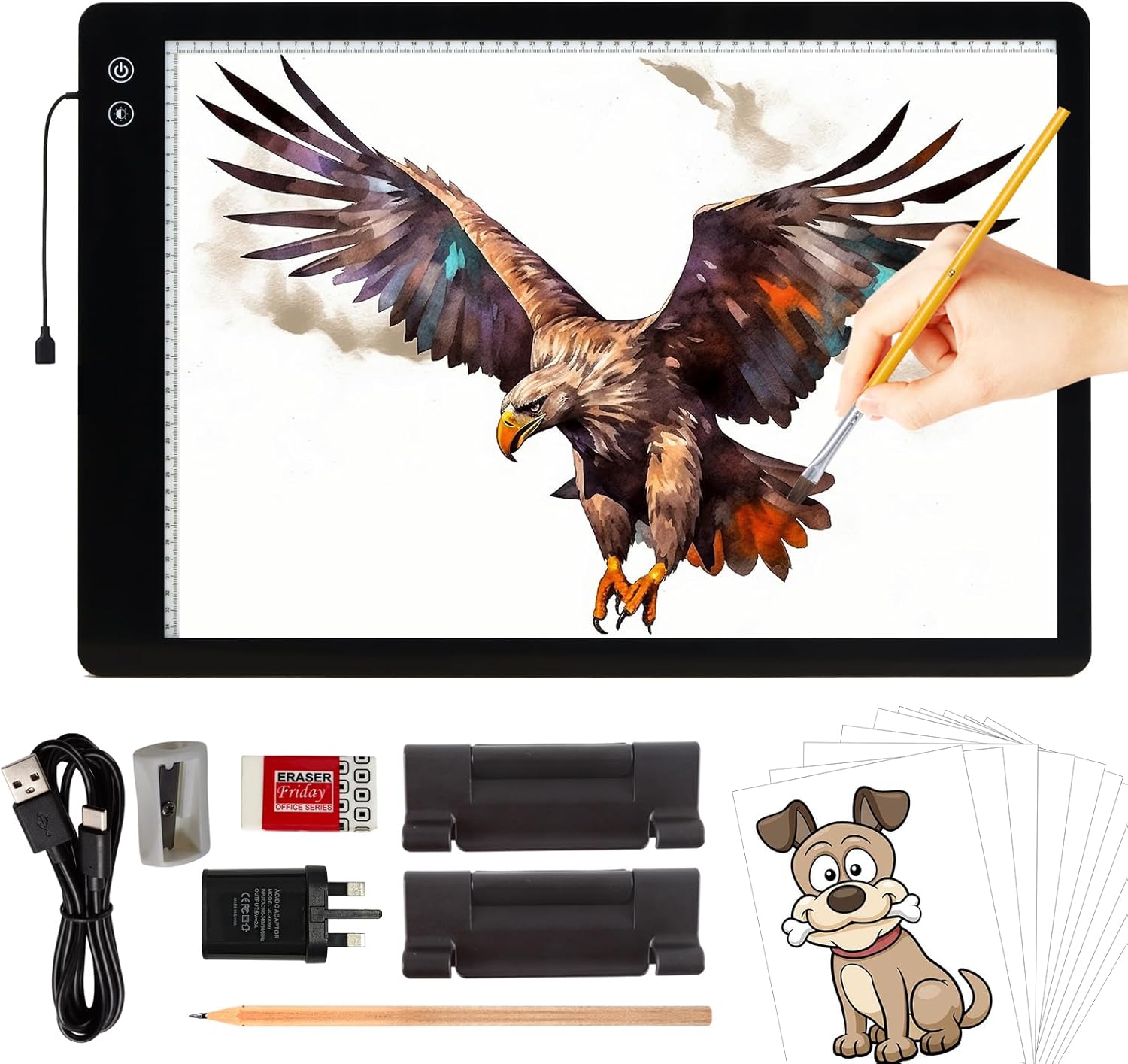 Upgraded Rechargeable A2 Light Pad, TOHETO 5200mAh Battery Powered Large Tracing...