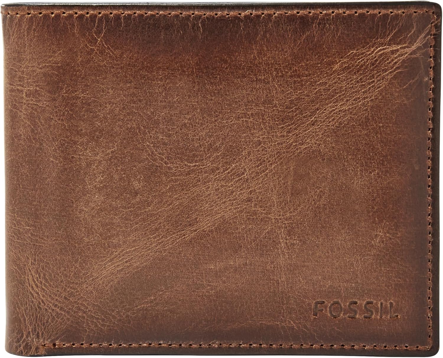 Fossil Men's Derrick Leather RFID-Blocking Bifold Passcase with Removable Card C...