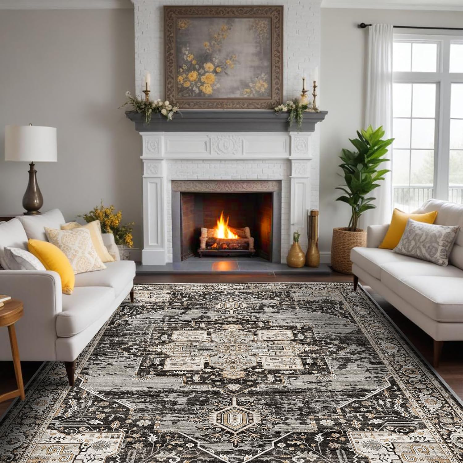 RUUGME Washable 8x10 Area Rugs - Large Rugs for Living Room Stain Resistant Carp...