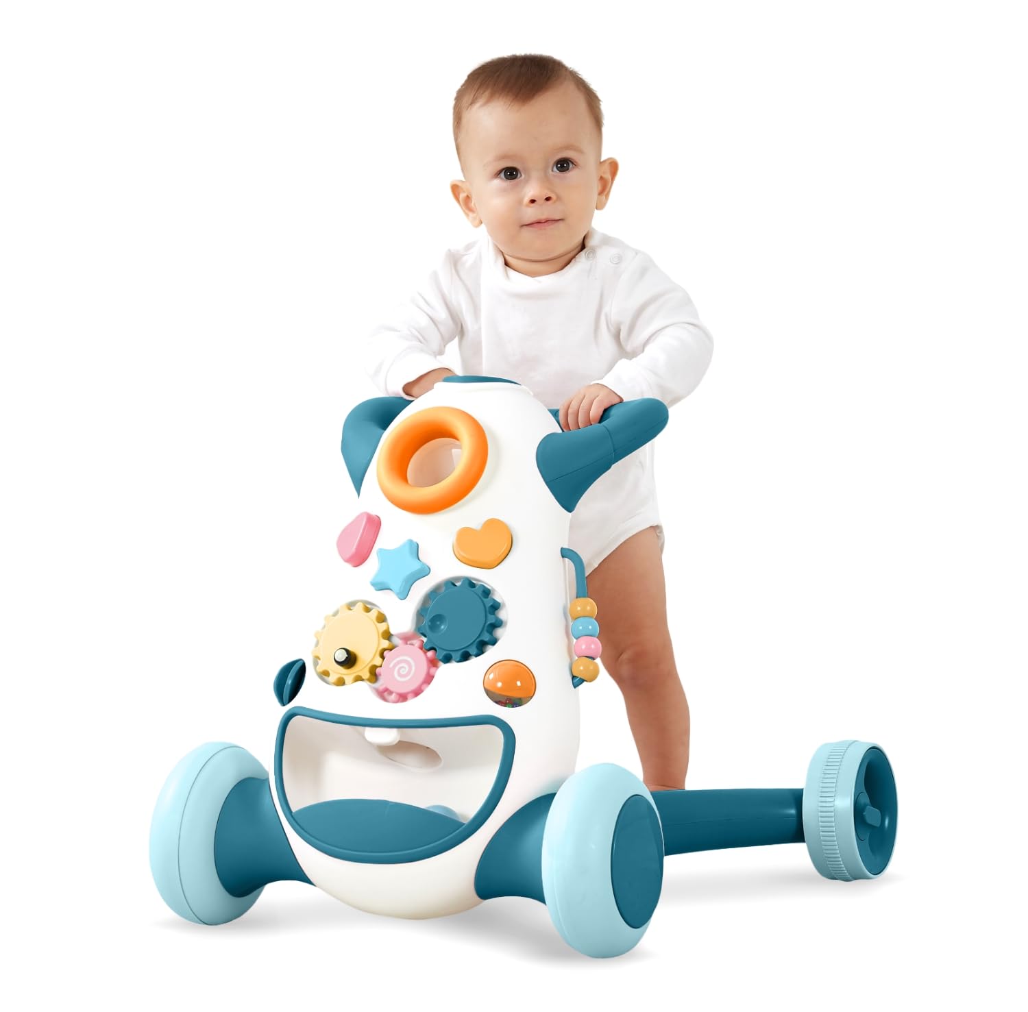 KÜB Baby & Toddler Walker Push Toy, Interactive Sound & Light Effect Musical Mon...