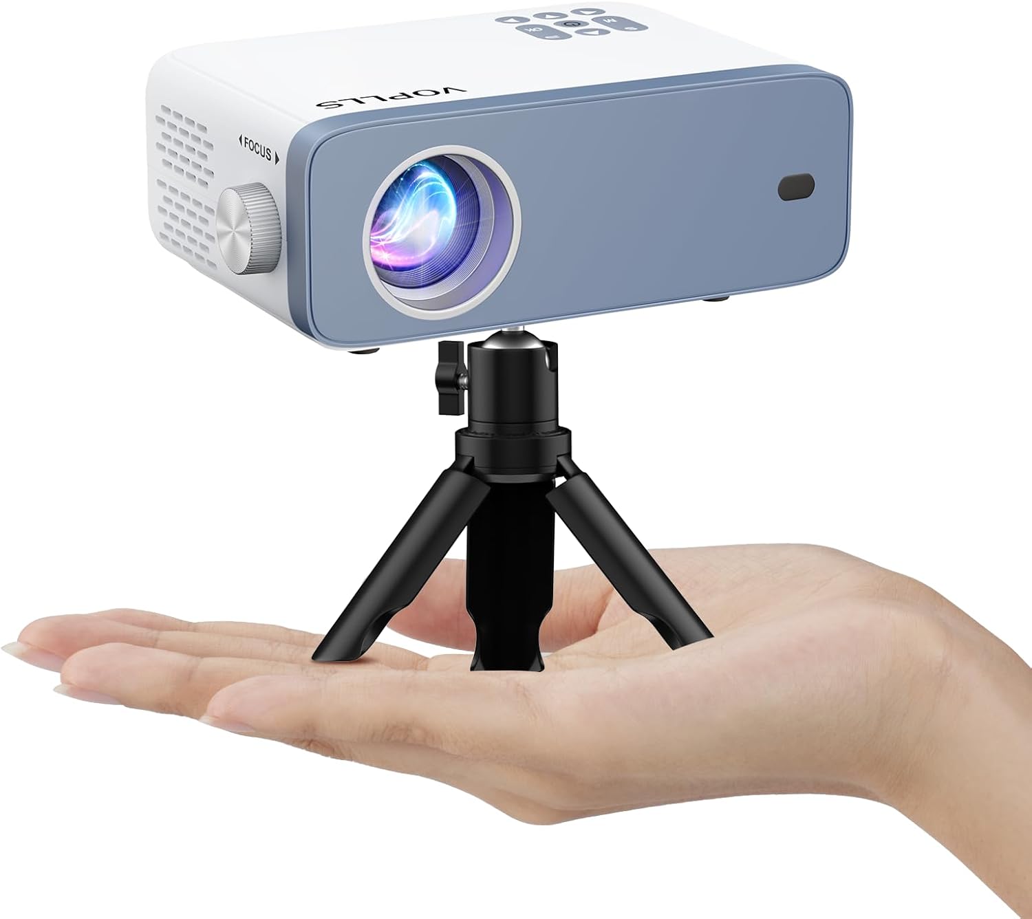 Mini Projector, VOPLLS Upgraded 1080P Full HD 14000L Video Projector Portable Ou...