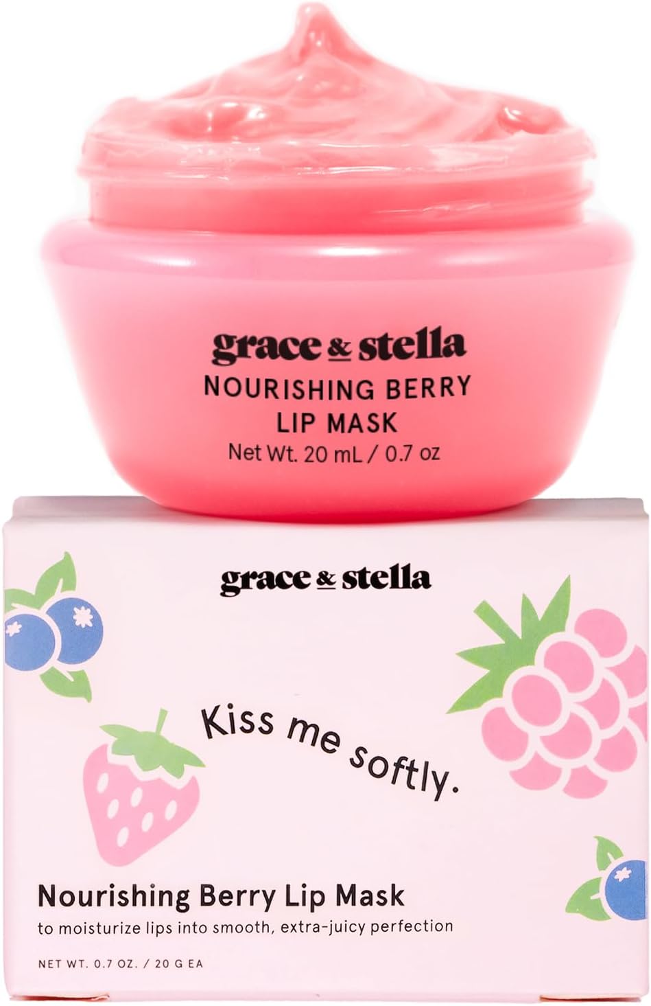 Kiss Me Softly Nourishing Berry Lip Mask - Lip Balm For Very Dry Lips - Lip Mois...