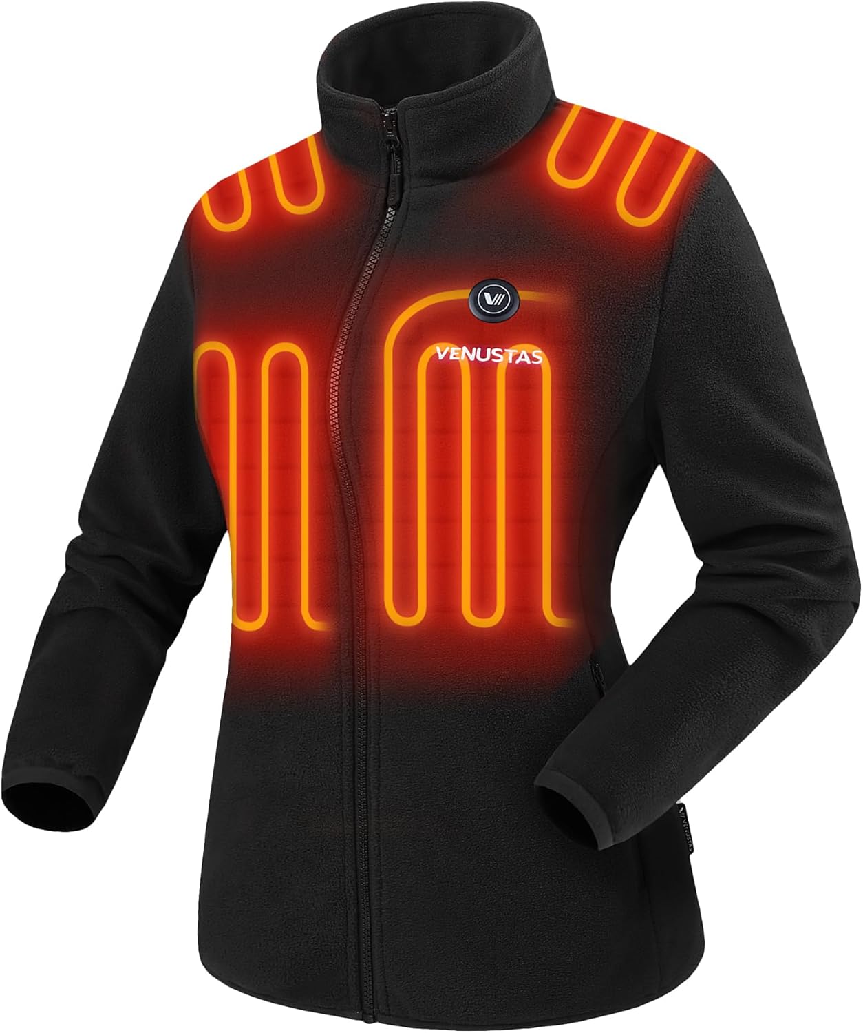 Venustas Women's Fleece Heated Jacket with Battery Pack 7.4V, 5 heating zones, H...