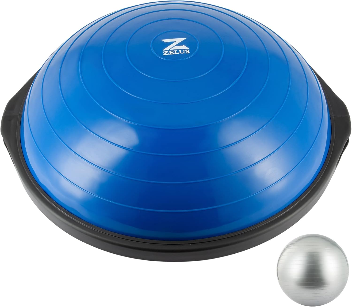 ZELUS 25in. Balance Ball | 1500lb Inflatable Half Exercise Ball Wobble Board Bal...