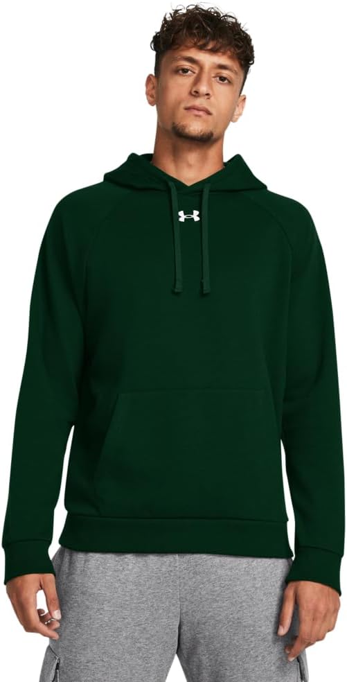 Under Armour Men's Rival Fleece Hoodie Small (301) Forest Green / / White