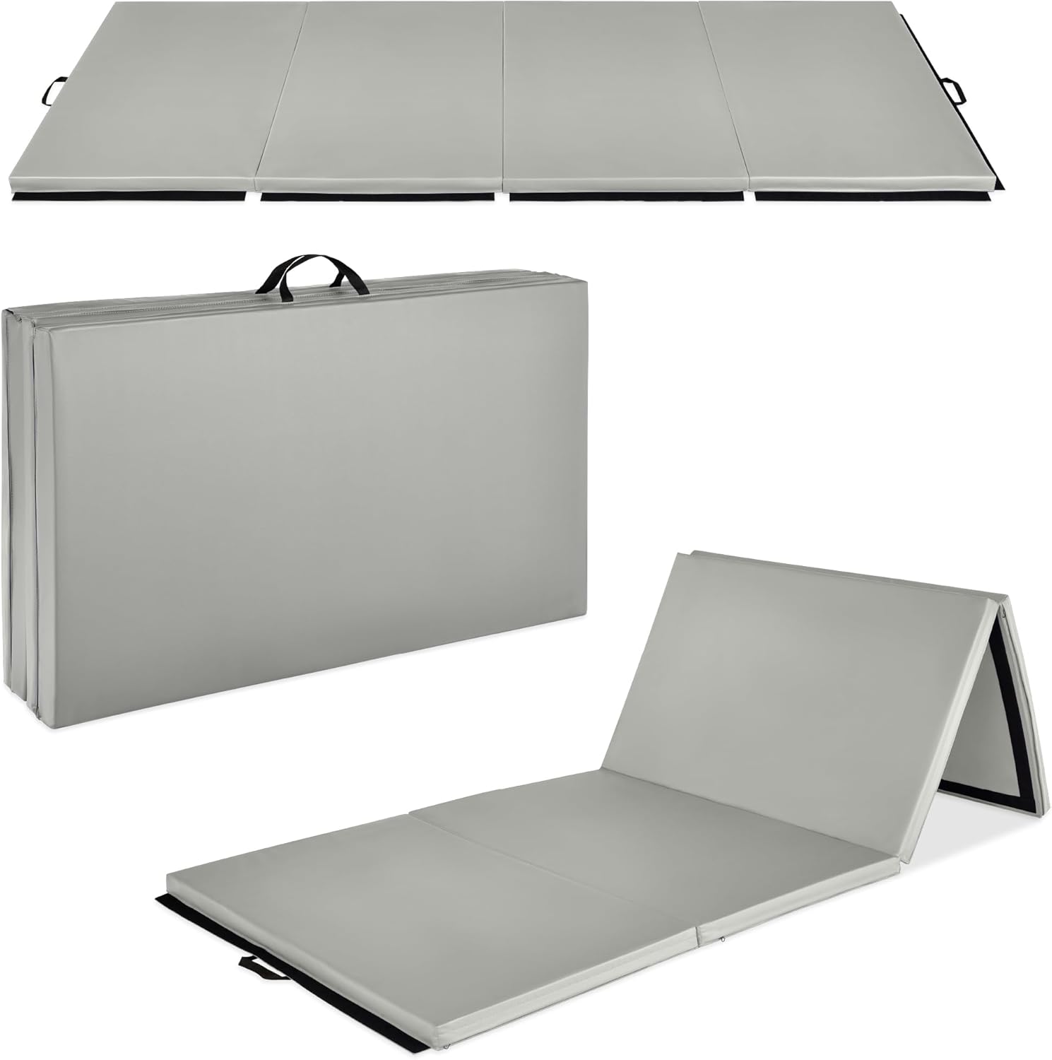 Best Choice Products 10ftx4ftx2in Folding Gym Mat 4-Panel Exercise Gymnastics Ae...
