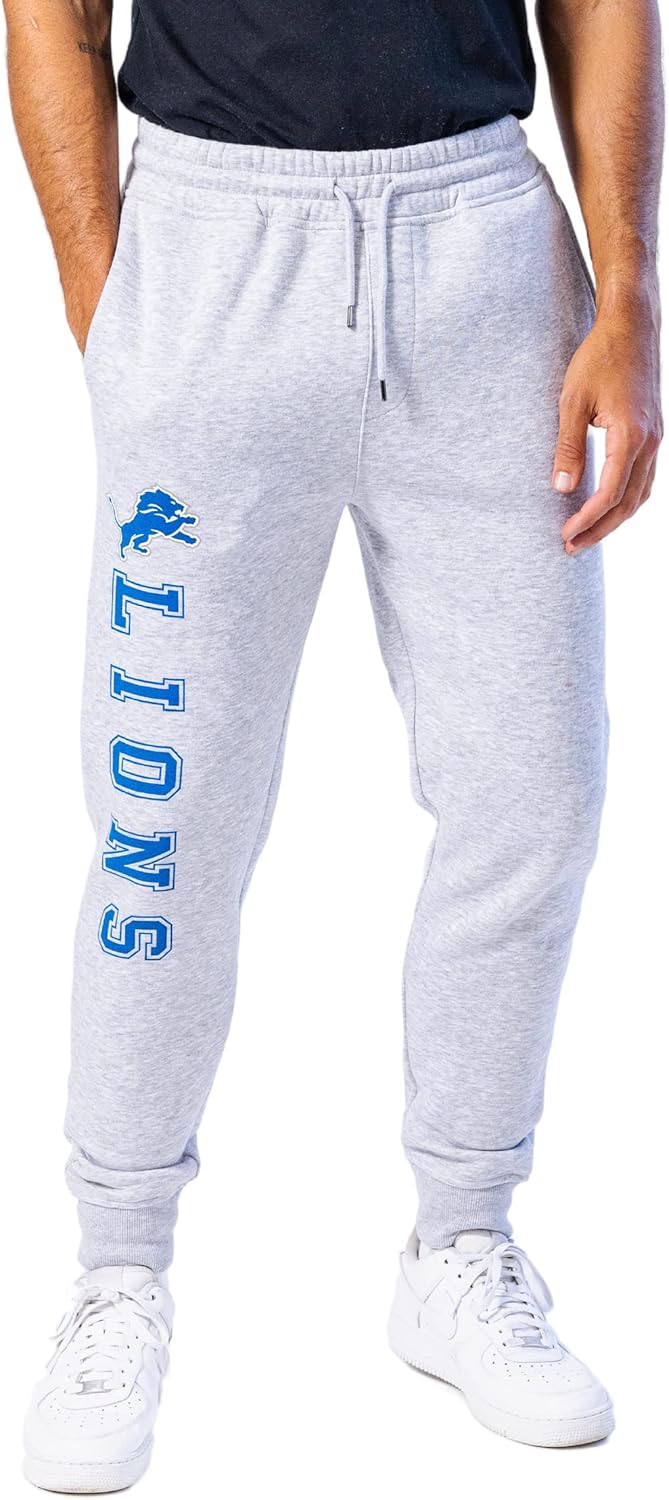 Ultra Game Adult's NFL Official Super Soft Game Day Jogger Sweatpants Detroit Li...