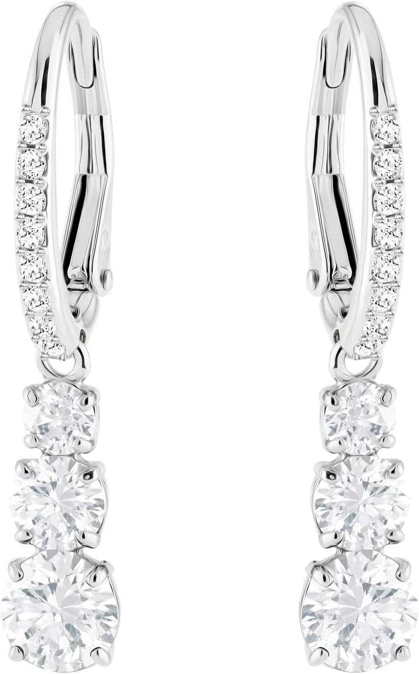 Swarovski Attract Trilogy Crystal Necklace and Earrings Jewelry Collection Pierc...