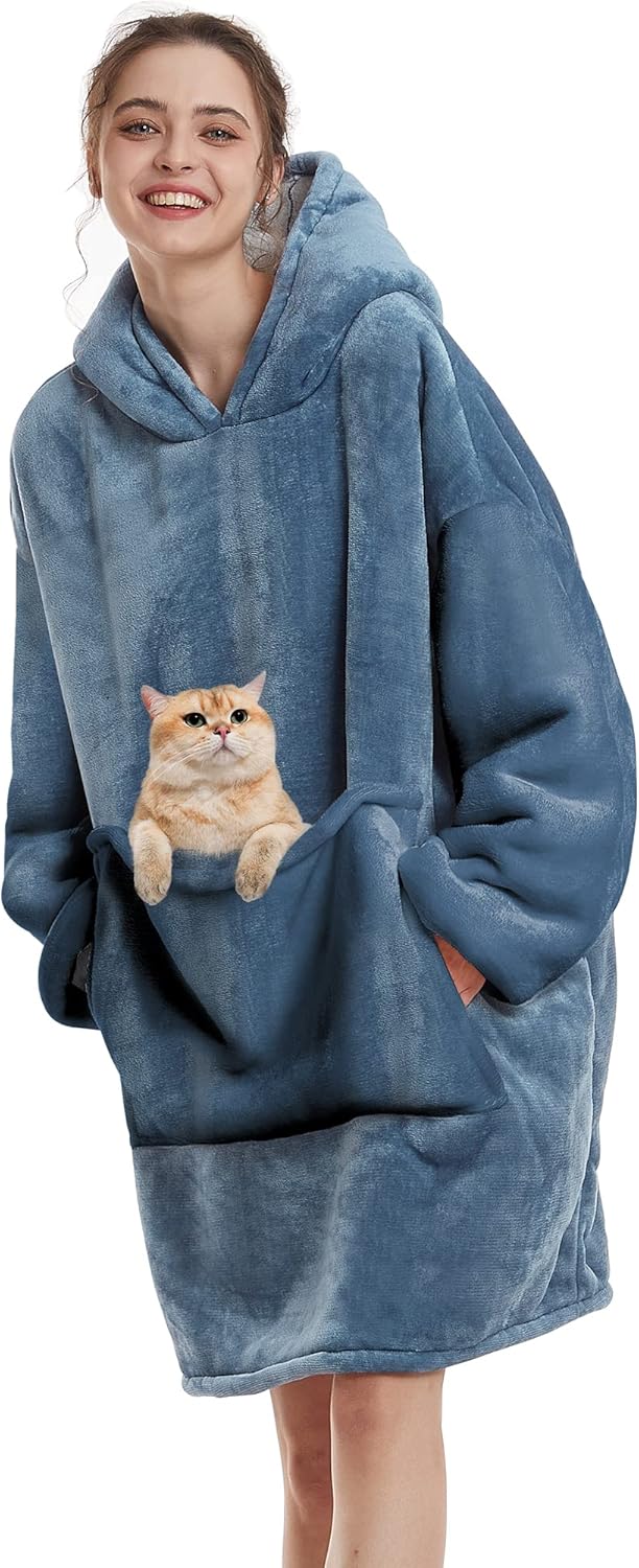 Aemilas Wearable Blanket Hoodie - Warm Sherpa Blanket Sweatshirt as Christmas Gi...
