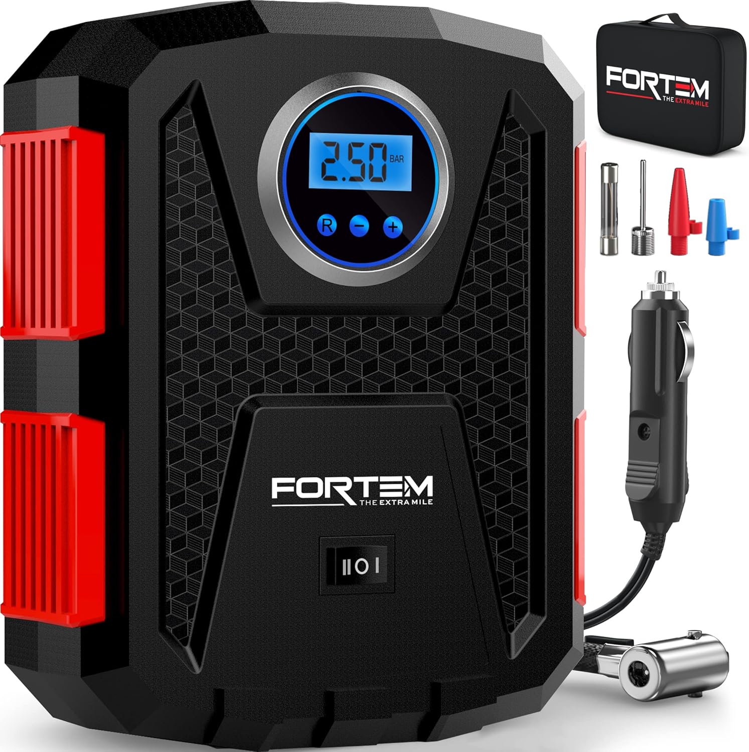 FORTEM Tire Inflator Portable Air Compressor 150 PSI, 12V Electric Bike Pump for...