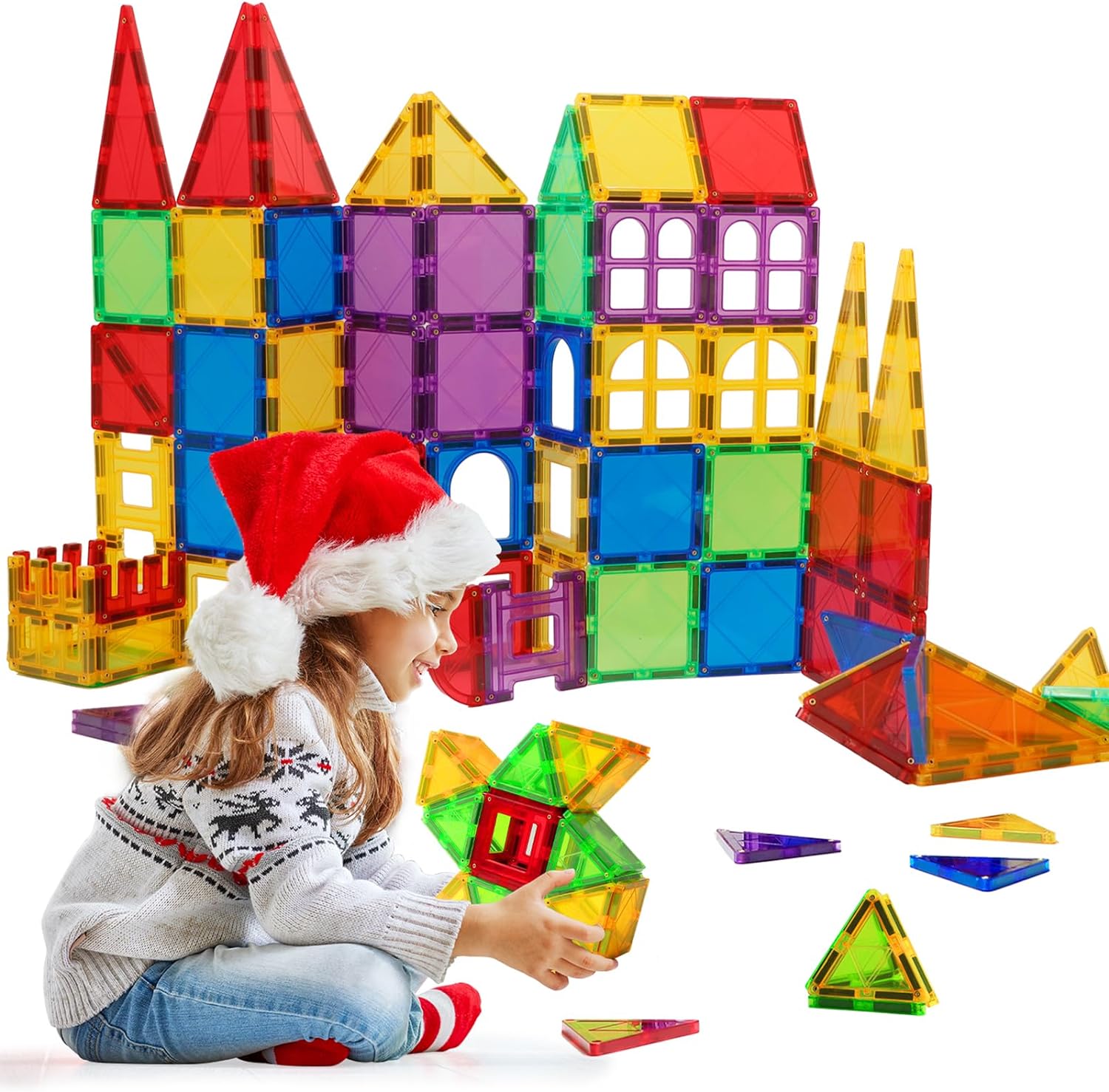 MAGBLOCK Magnetic Blocks - Magnetic Tiles Toys for Toddlers Kids Magnetic Buildi...