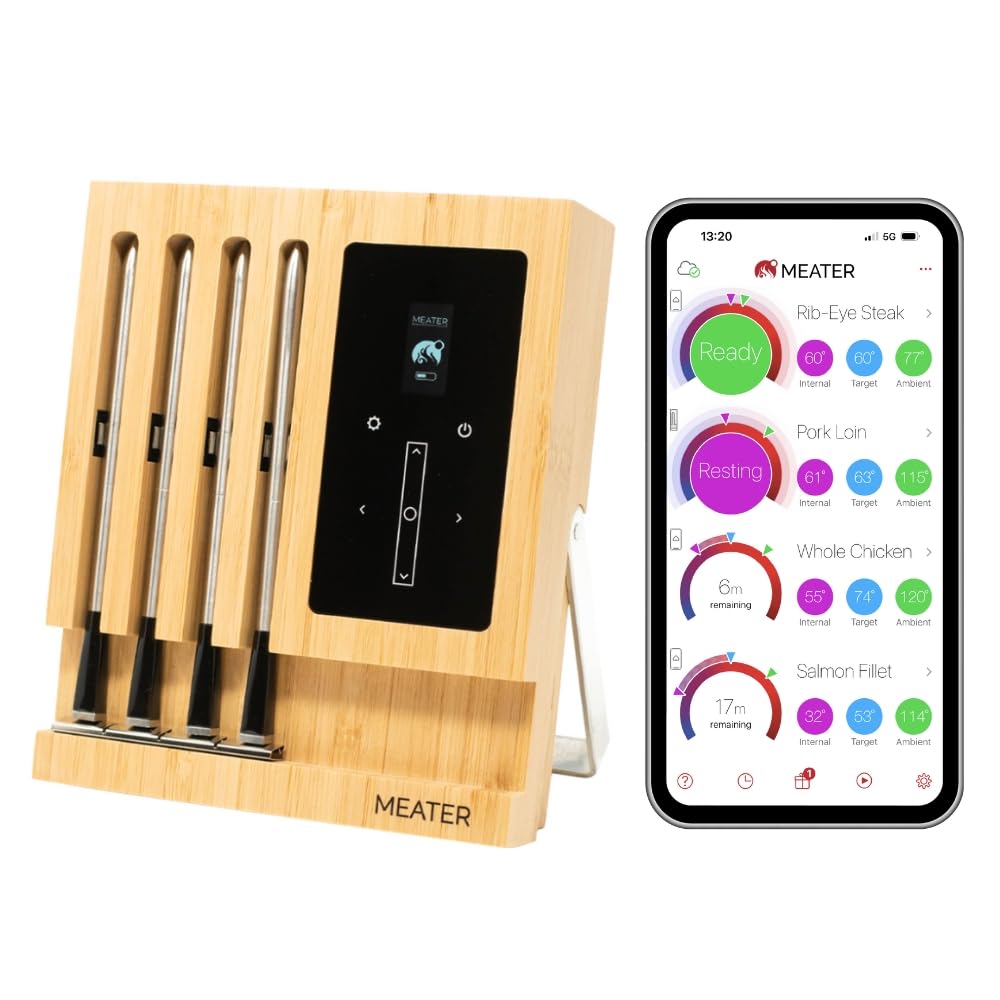 MEATER Block: WiFi Smart Wireless Meat Thermometer | 4 Probes, Long Range | Perf...