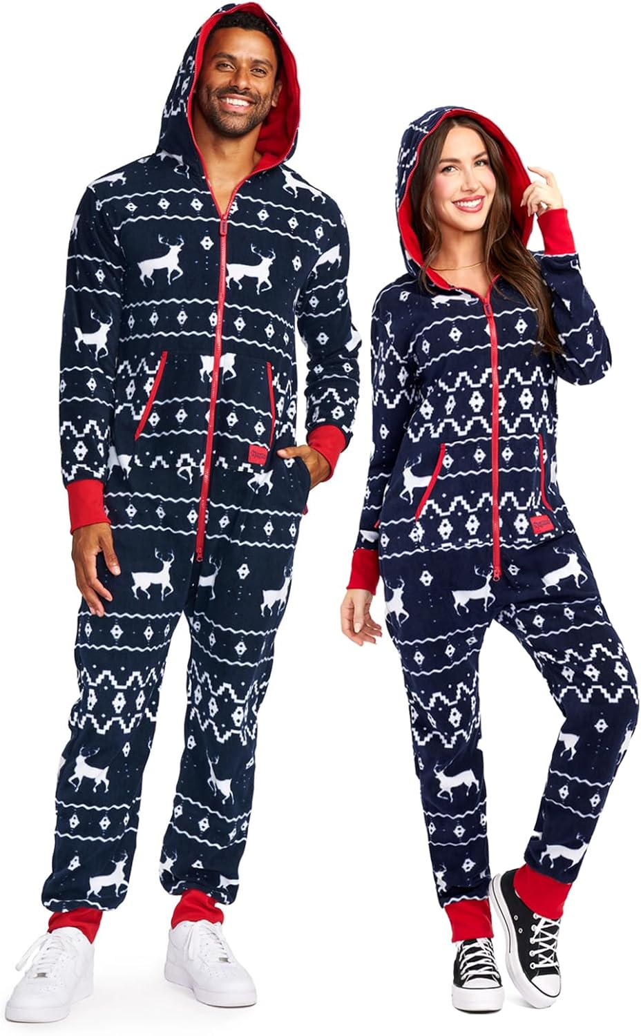 Tipsy Elves Unisex Adult Christmas Onesies Matching Holiday Jumpsuits with Conve...