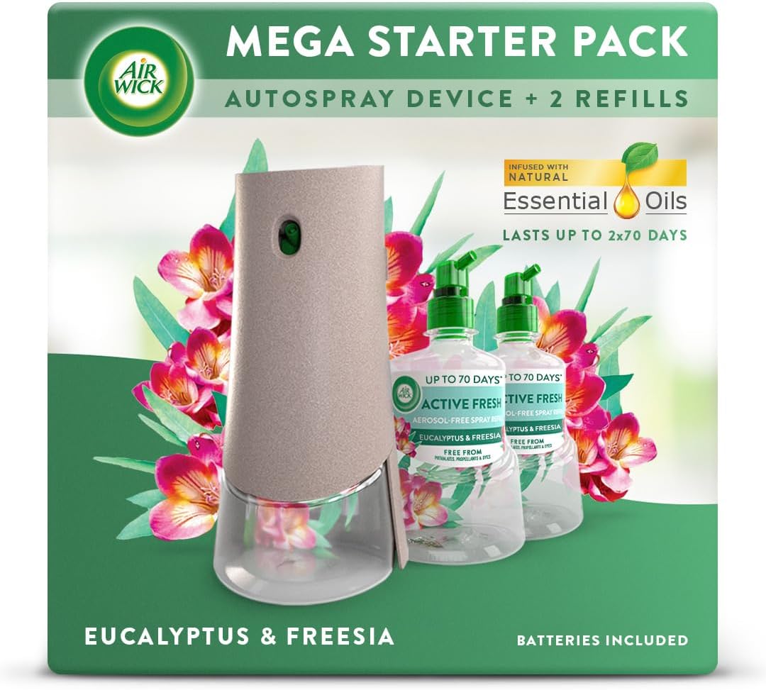 Air Wick Aerosol-Free Automatic Air Freshener Spray Bundle Kit, Eucalyptus & Fre...