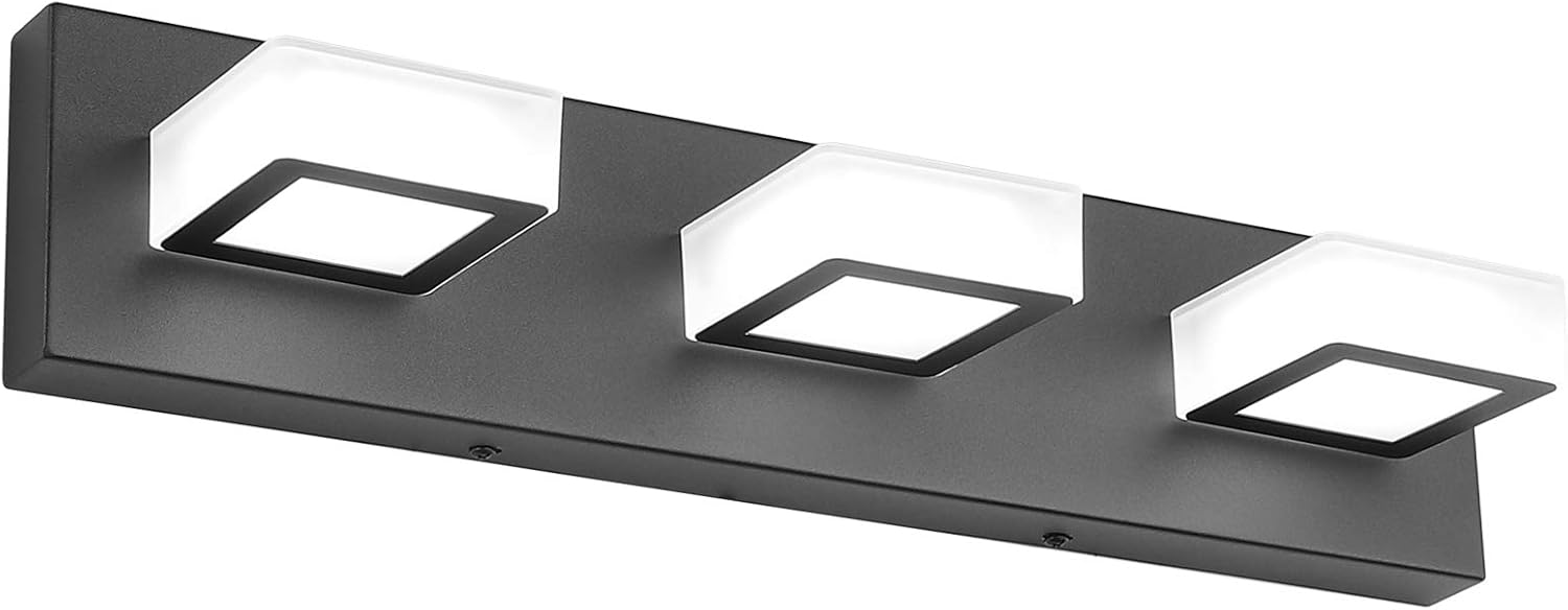 Ralbay LED Modern Black Bathroom Vanity Lights 3 Lights Acrylic Modern Black Bat...