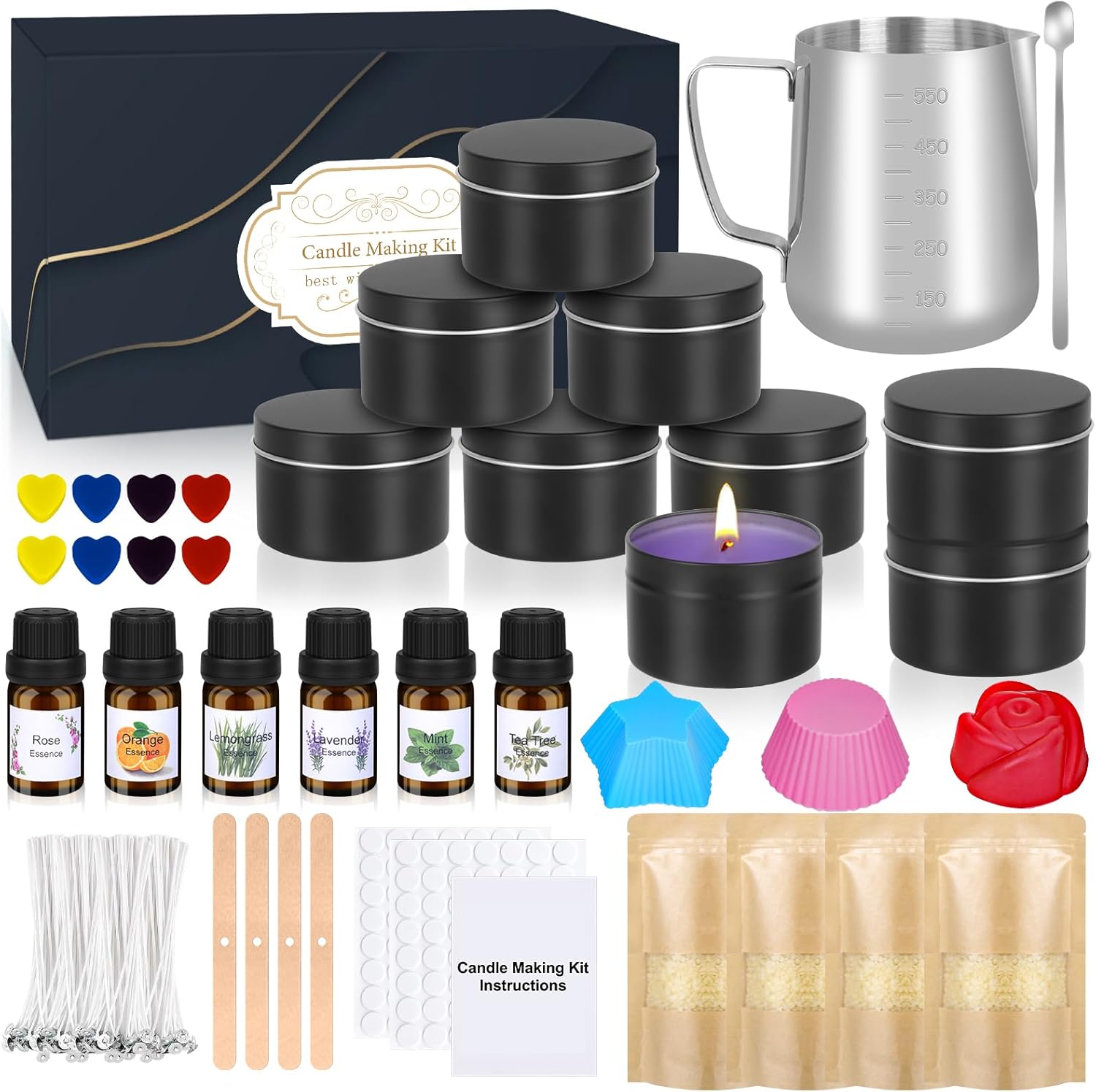 Candle Making Kit for Adults Beginners, Candle Making Supplies Accessory, DIY Sc...