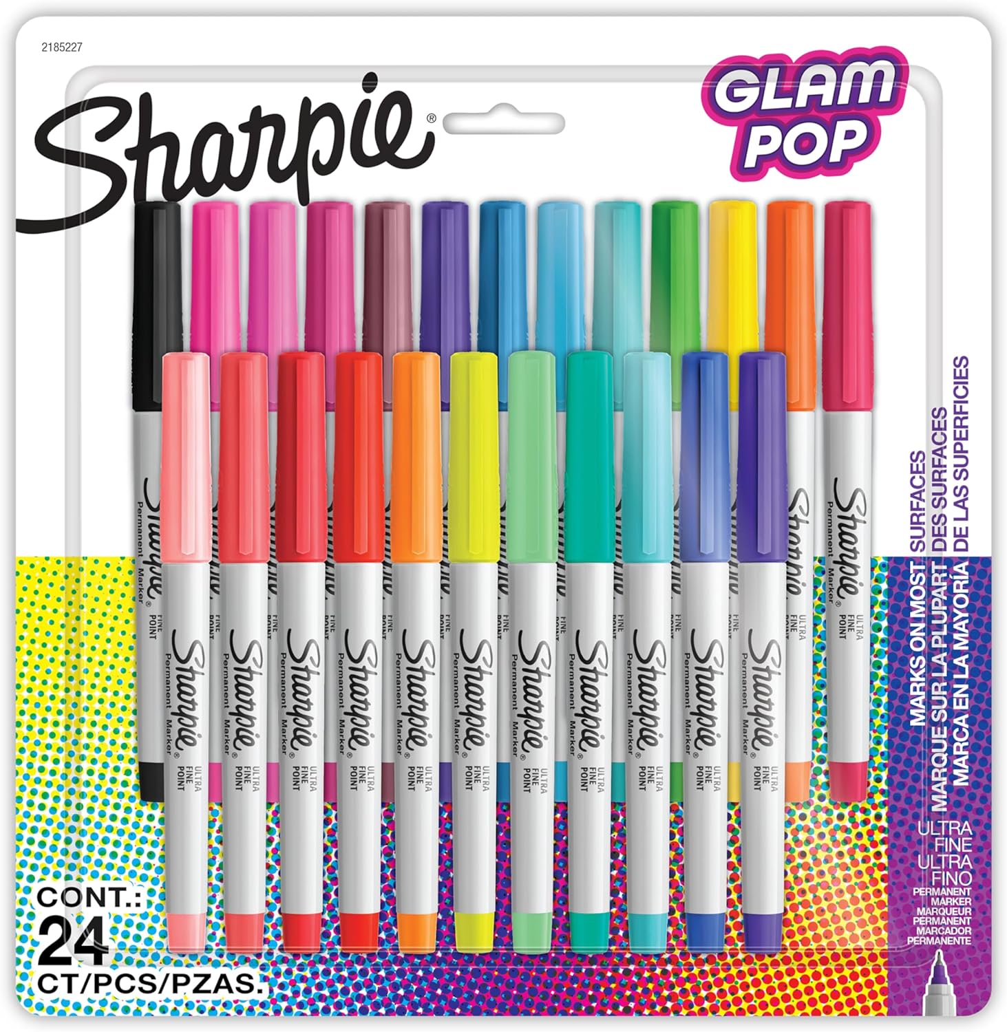 Sharpie Glam Pop Permanent Markers, Ultra Fine Tip Marker Set, Coloring Markers,...