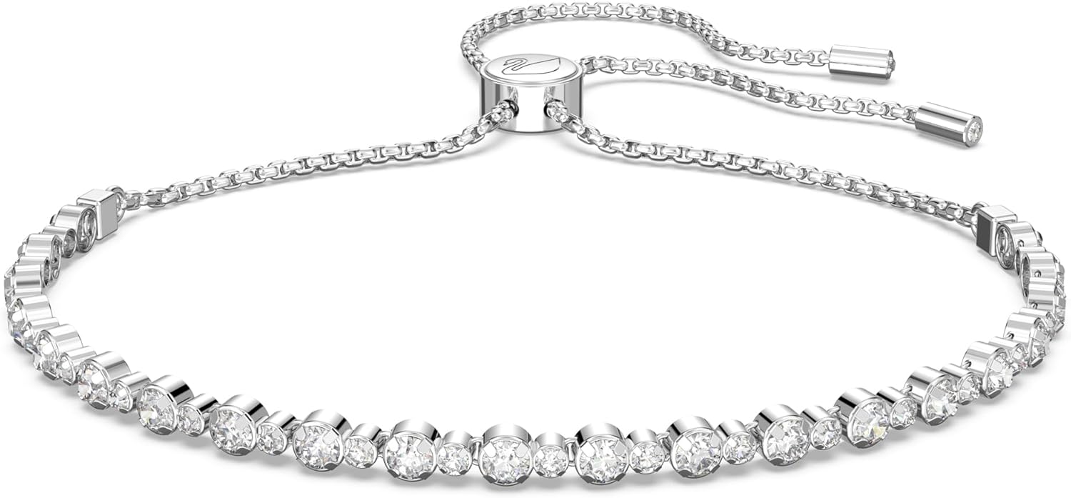 SWAROVSKI Subtle Bracelet Jewelry Collection, Clear Crystals Rhodium Tone Bolo C...