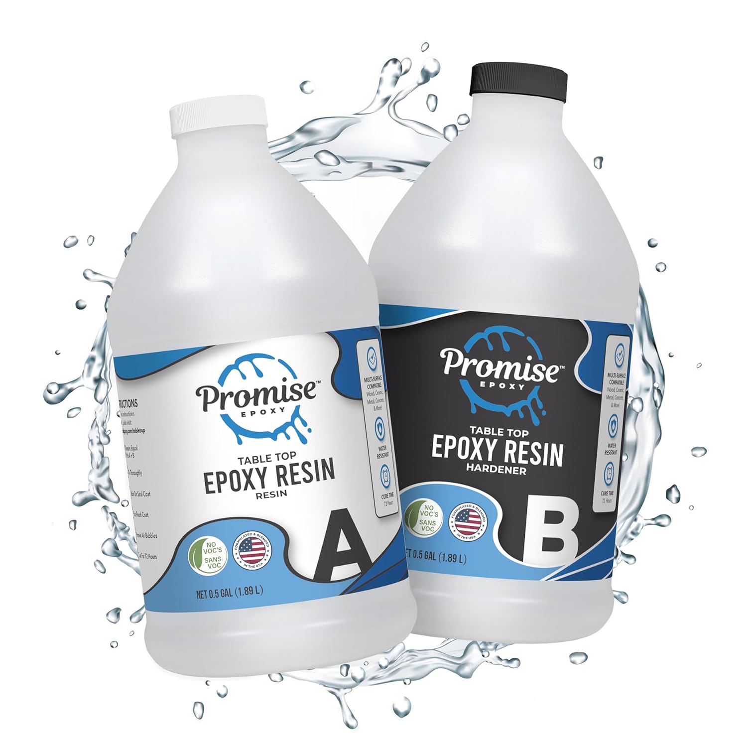 Promise Epoxy Resin Kit - Crystal Clear, UV Resistant, Self Leveling, Food Safe...