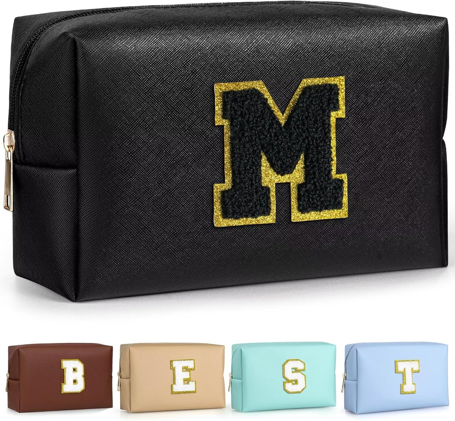 TOPEAST Monogrammed Gifts for Women, Preppy Makeup Bag Small Cosmetic Bag Travel...