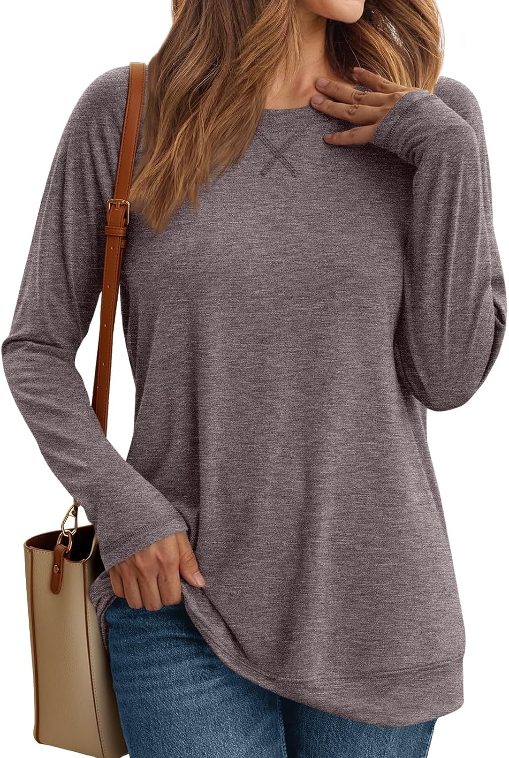 AUTOMET Womens Long Sleeve Shirts Casual Loose Fit Tops Fall Fashion Dressy Basi...