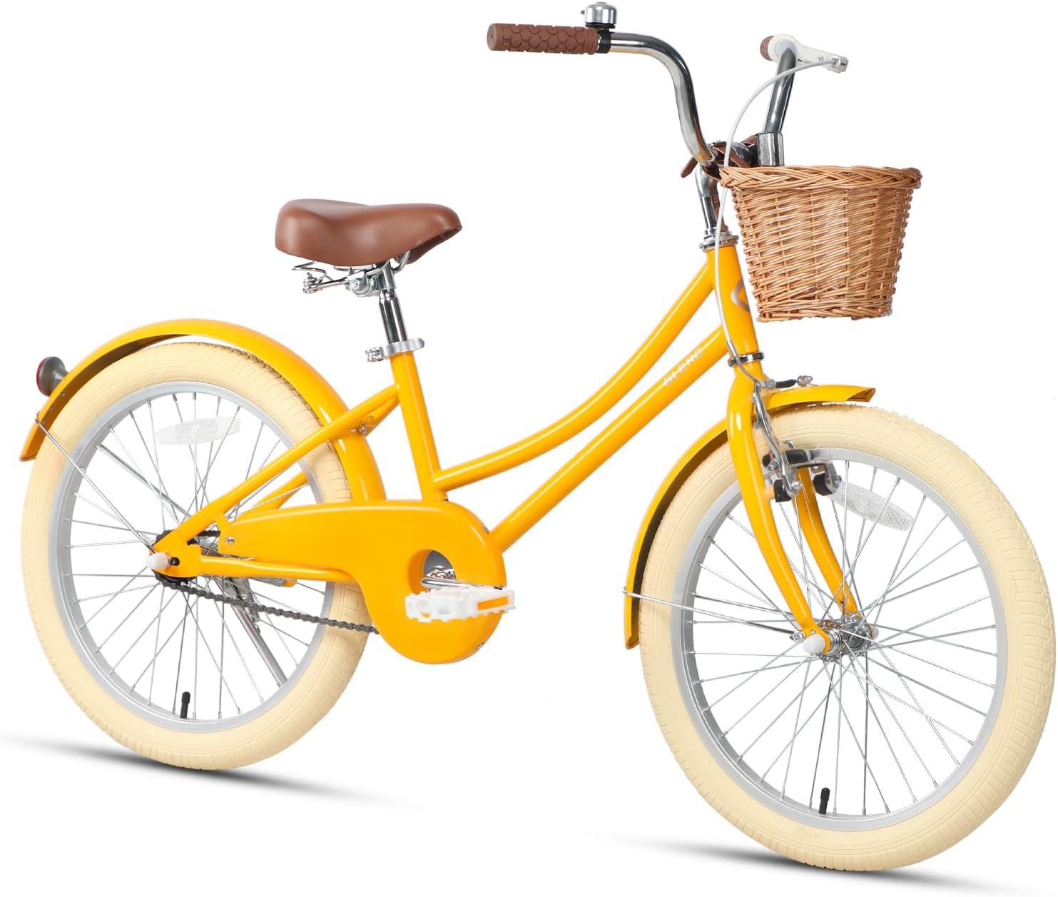 Little Molly 12-20 inch Kids Retro Cruiser Bike for 2-13 Year Old with Wicker Ba...
