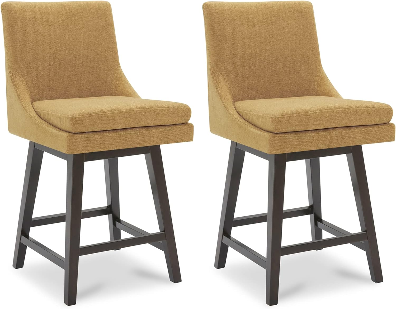 CHITA Counter Height Swivel Barstool with Back Set of 2, FSC Certified Upholster...