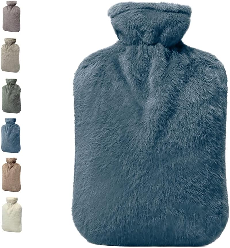 BICAREE Hot Water Bottle with Cover, 2L PVC Hot Water Bag for Neck, Shoulder Pai...