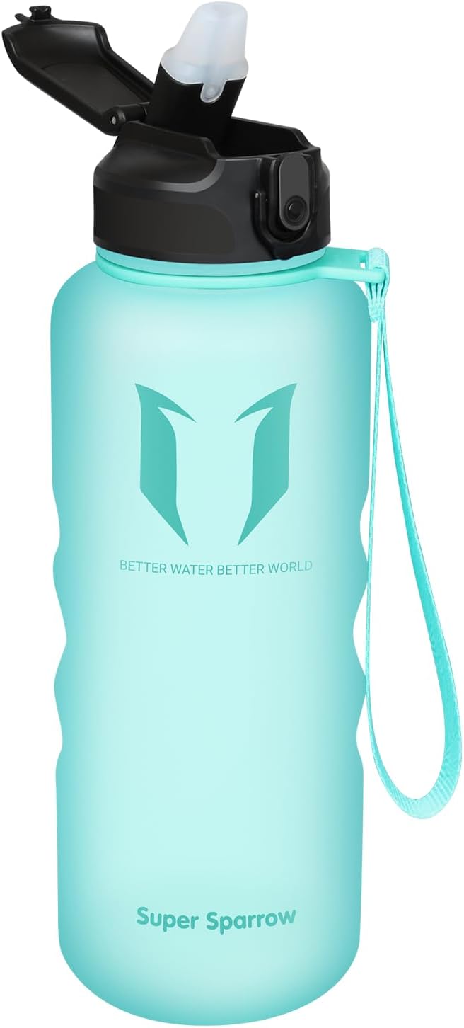 Super Sparrow Sports Water Bottle with Straw - 750ml-1000ml - Non-Toxic BPA Free...