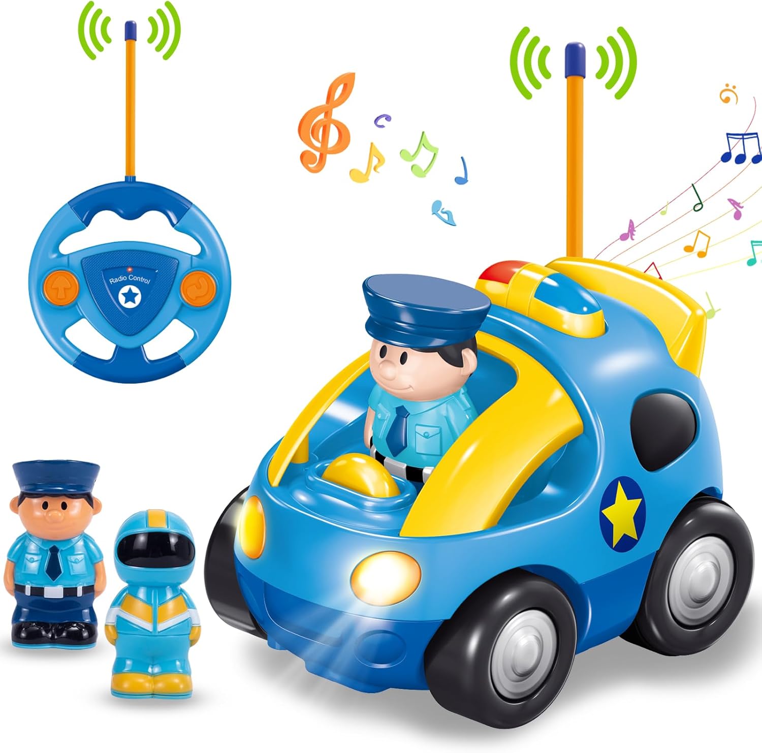 Pup Go Toddler First Remote Control Car Age 2 3, Radio Police Racing Cars Toys w...