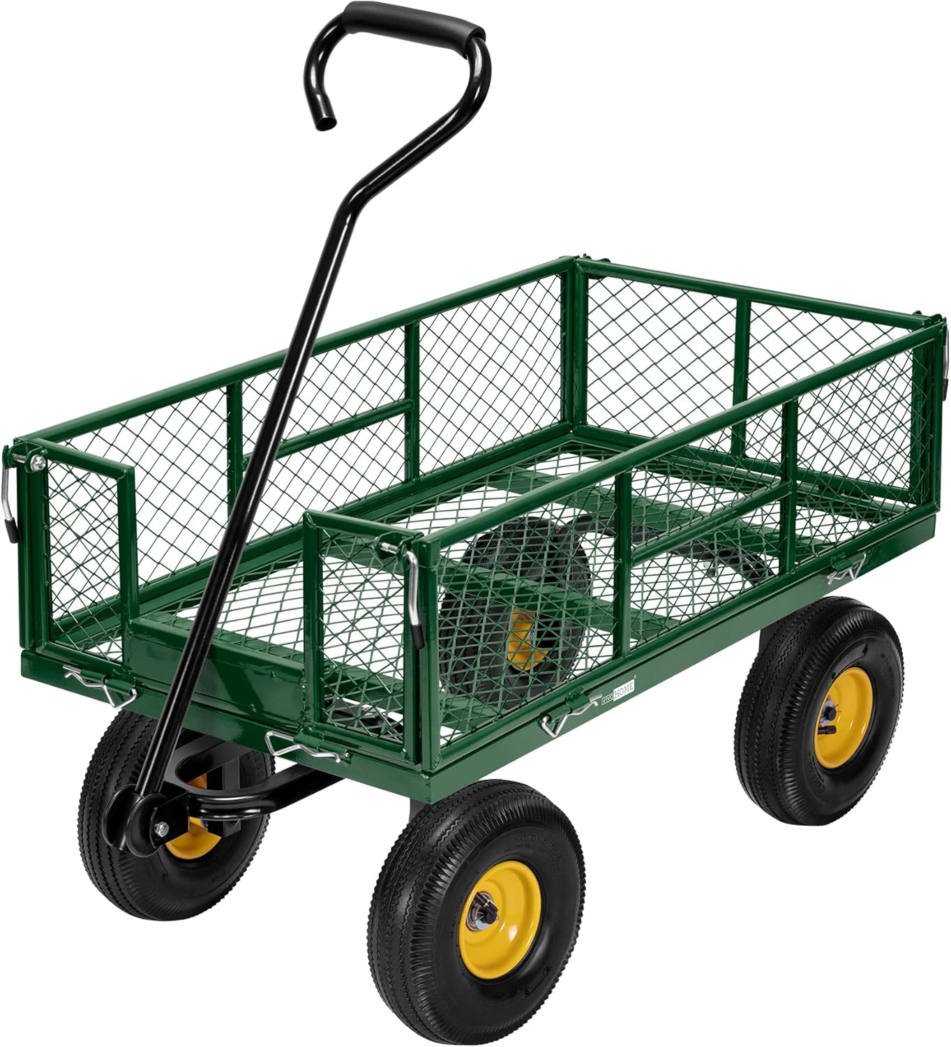 VIVOHOME Heavy Duty 880 Lbs Capacity Mesh Steel Garden Cart Folding Utility Wago...