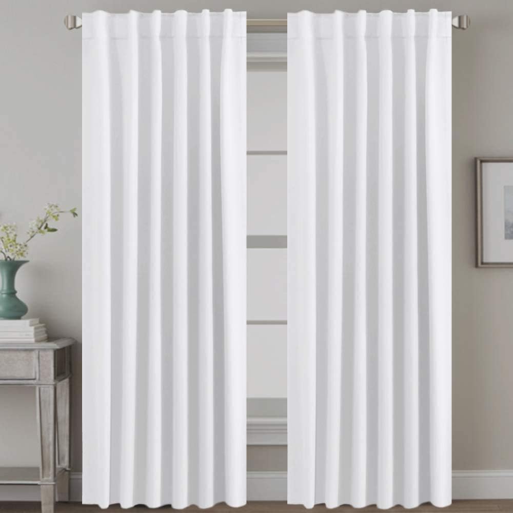 H.VERSAILTEX White Curtains Thermal Insulated Window Treatment Panels Room Darke...
