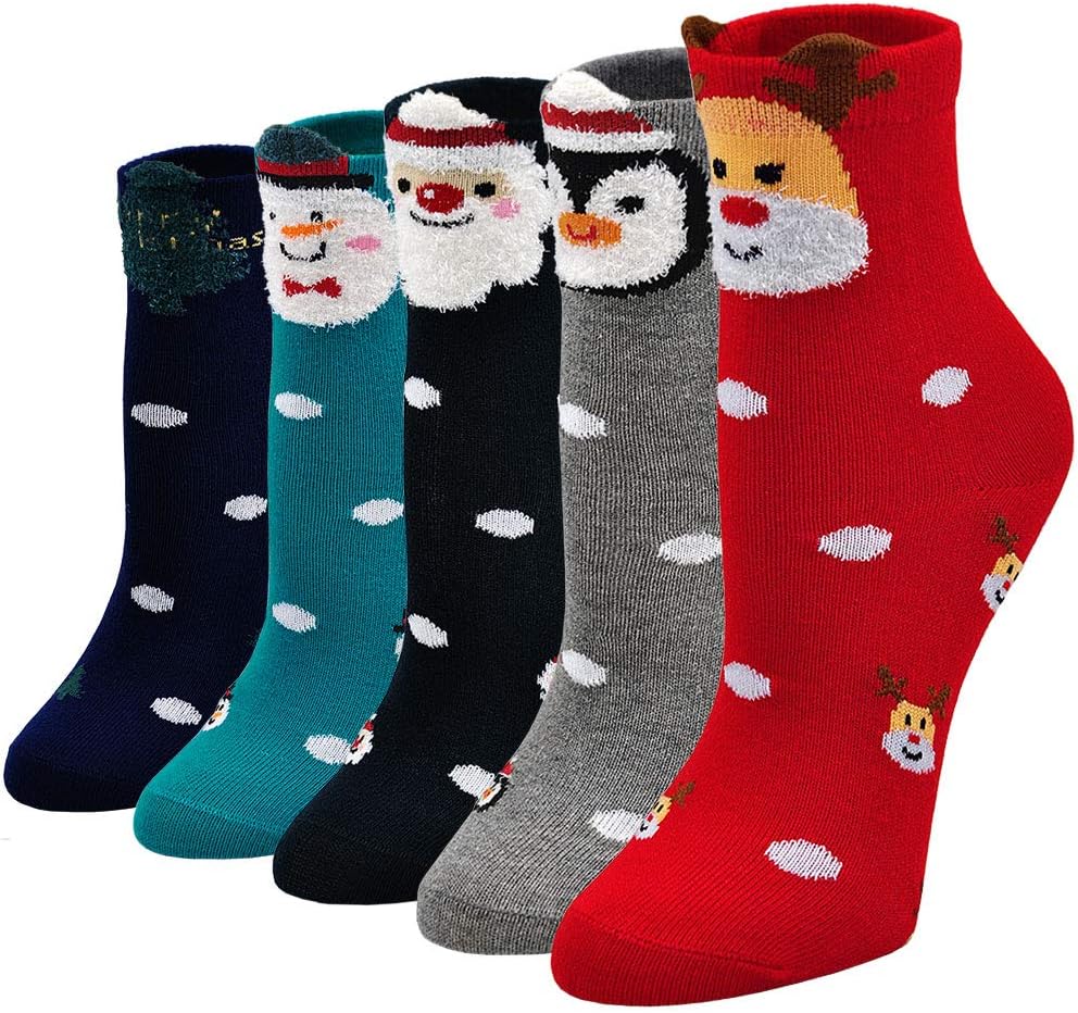 PUTUO Girls Socks Novelty Animal Cotton Socks, Kids Christmas Socks Boys Fun San...