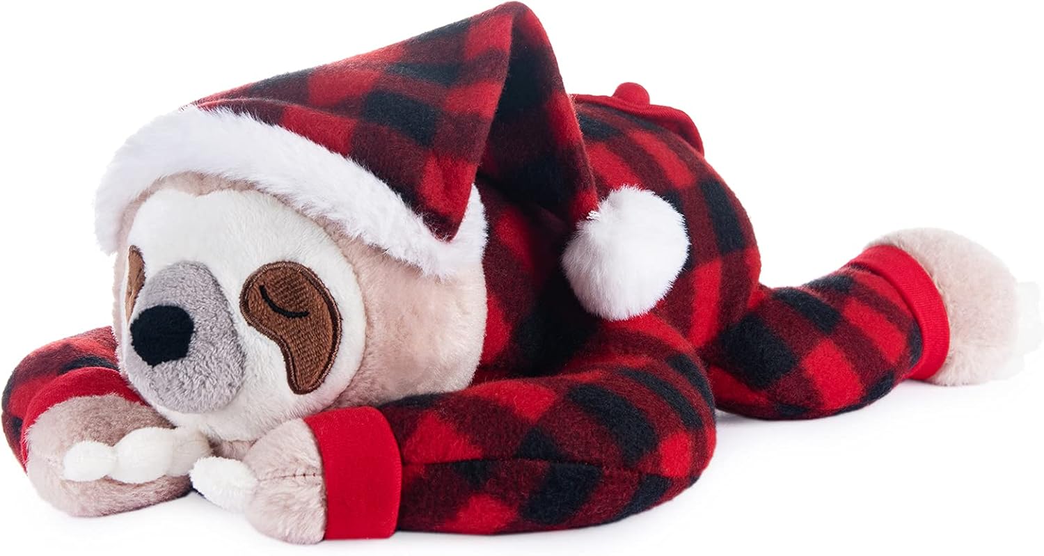 My OLi Christmas Teddy 38cm/15 Sloth Stuffed Animal Three Toed Sloth Wearing Paj...