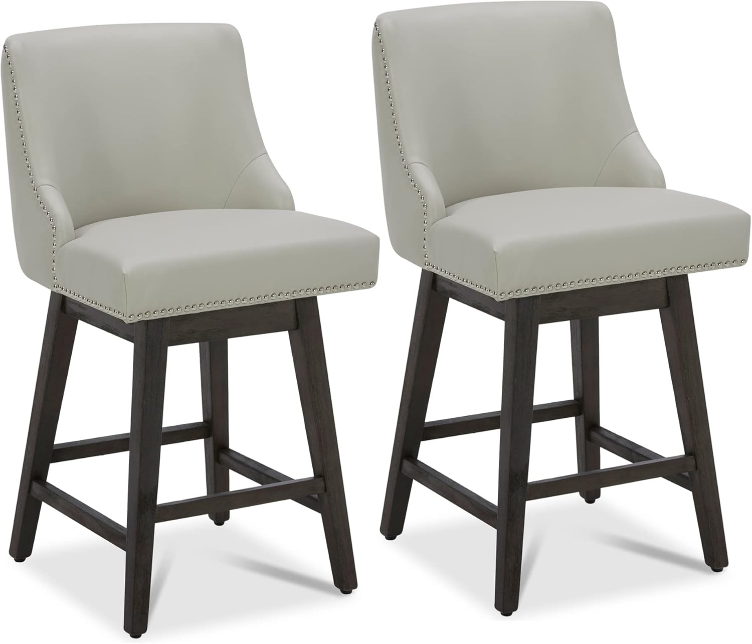 CHITA Counter Height Swivel Barstools, FSC Certified 26" H Seat Height Upholster...