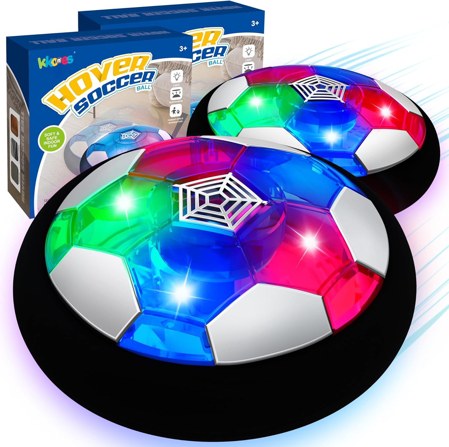 KKONES Kids Toys Hover Soccer Ball (Set of 2), Battery Operated Air Floating Soc...