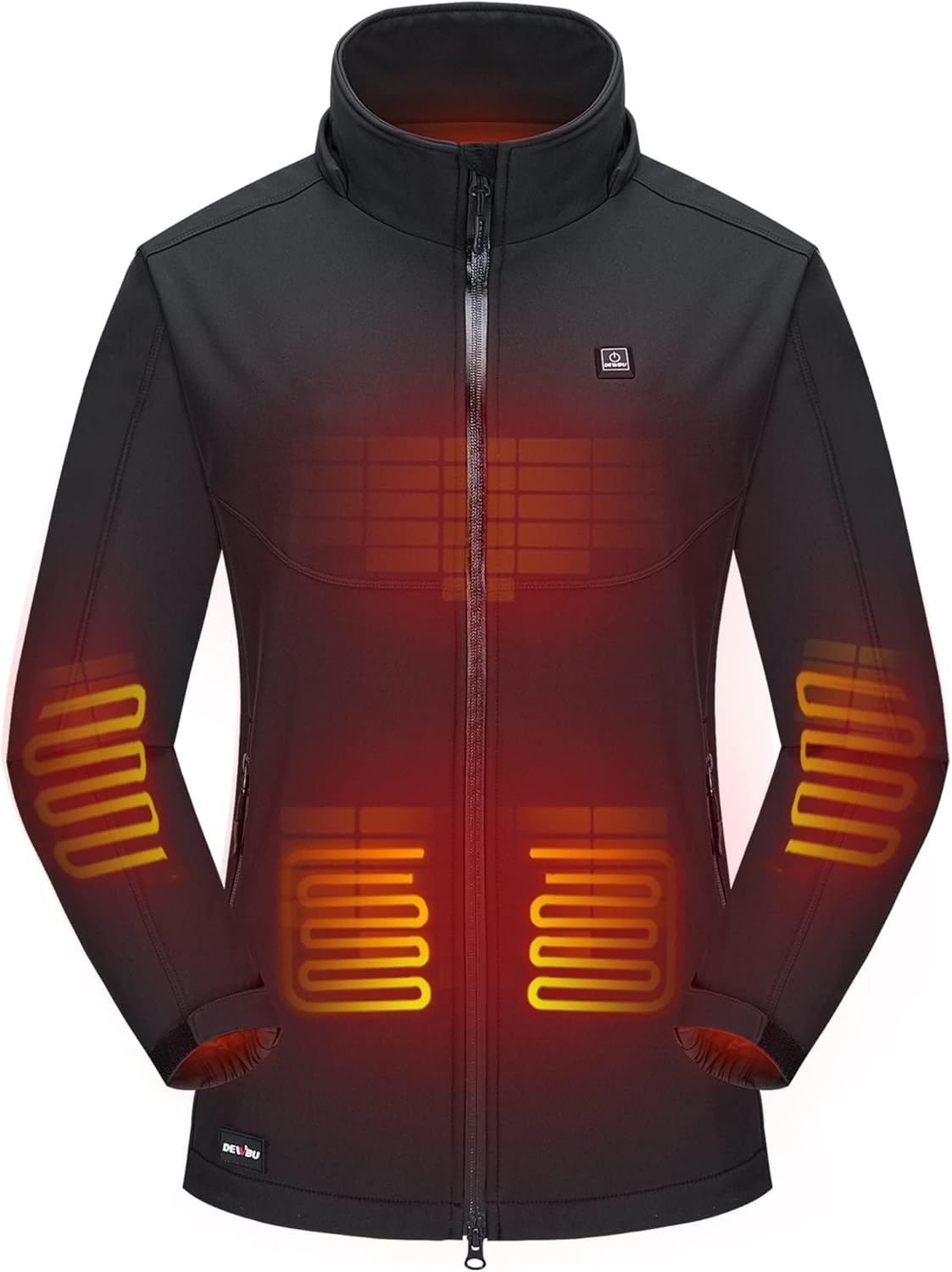 DEWBU Soft Shell Heated Jacket for Women with 12V Battery Pack and Detachable Ho...