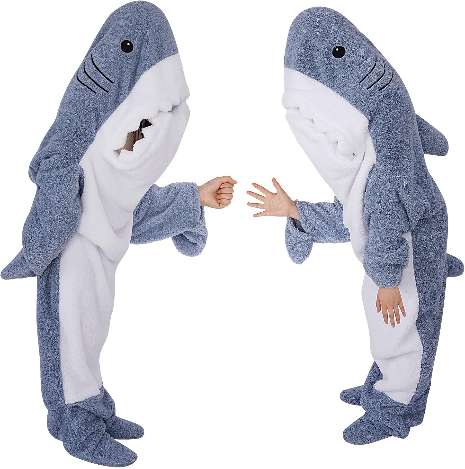 DDMY Shark Blanket Shark Onesie, XXL Size Cozy Sherpa Cotton Shark Blanket Hoodi...